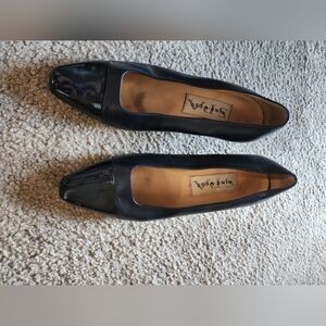 Nine West Spa Women's Leather Heel Pumps Blue/Blue Patent  8M